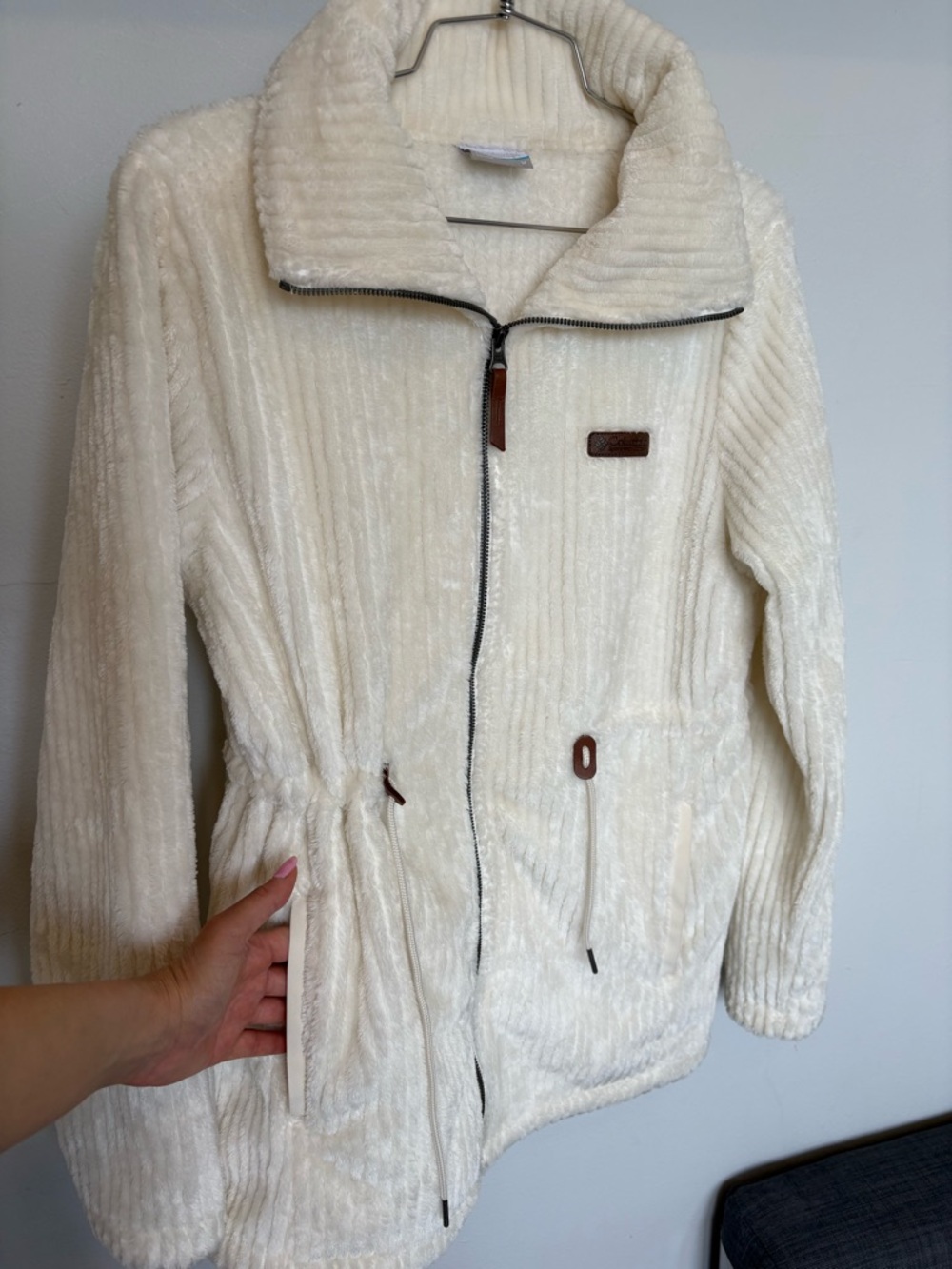 Columbia Ivory Plush Zip-Front Teddy Jacket